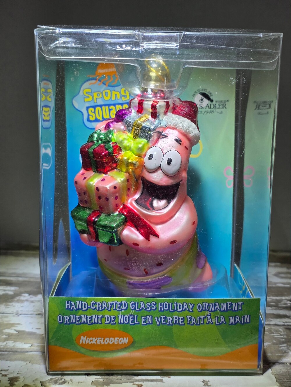 Nickelodeon Patrick Star Pink Glass Ornament with Multicolor Gifts